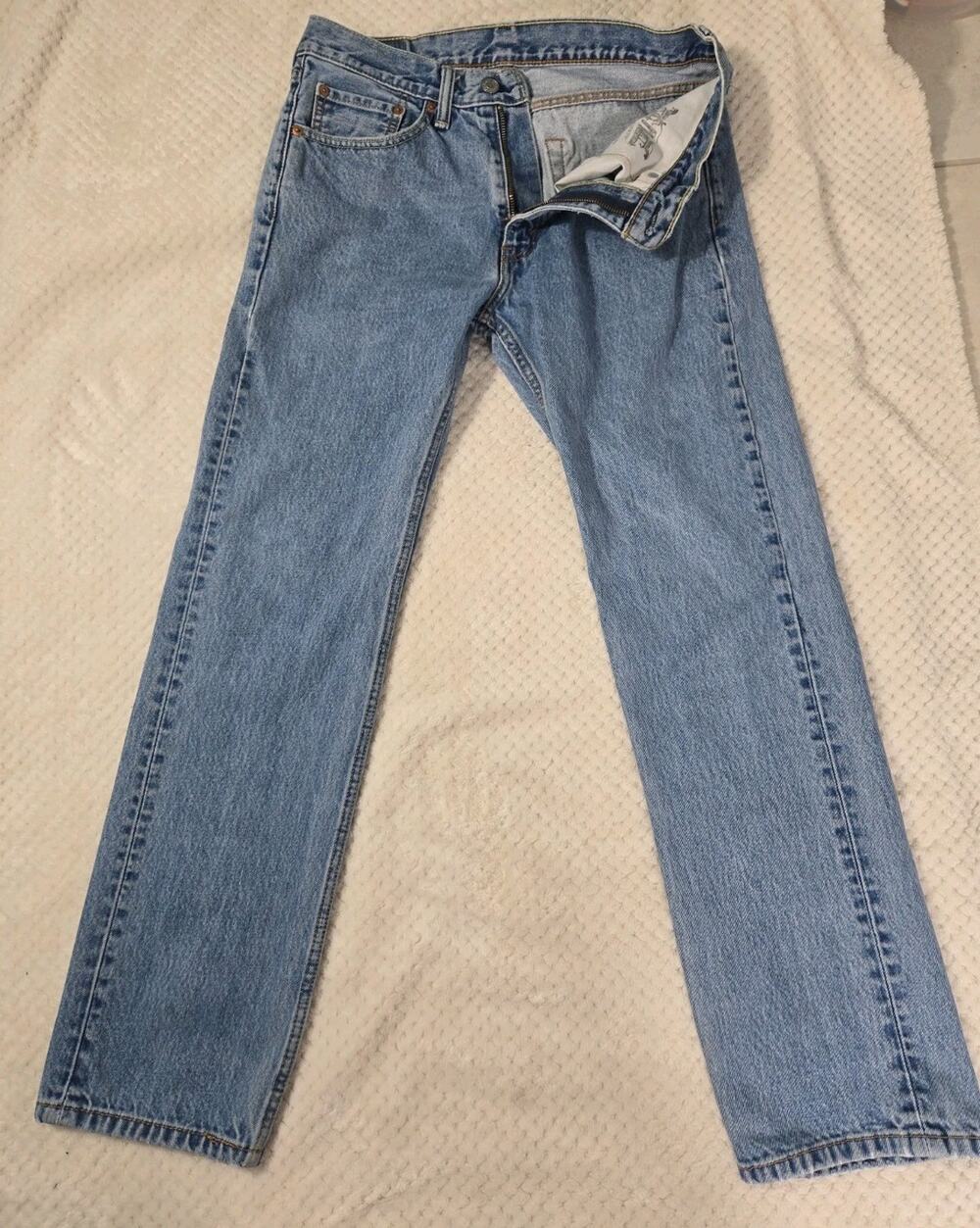 Levi's 505 Jeans Men's W32 L32 Blue Regular Fit Straight Leg Denim Pants #0157